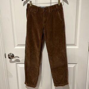 Lands’ End Pants Boys Size 12 Brown Corduroy, EUC Wide Wale, Reinforced Knees